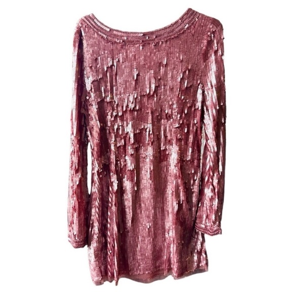 LoveShackFancy Devers Keyhole-Front Sequined Mini Dress - Picture 3 of 6